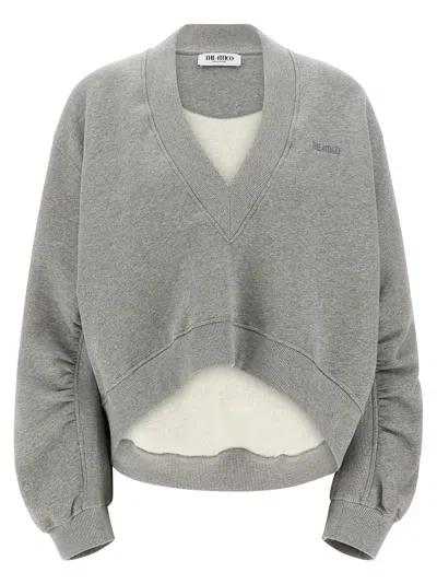 Attico The  Logo Embroidery Sweatshirt In Gray