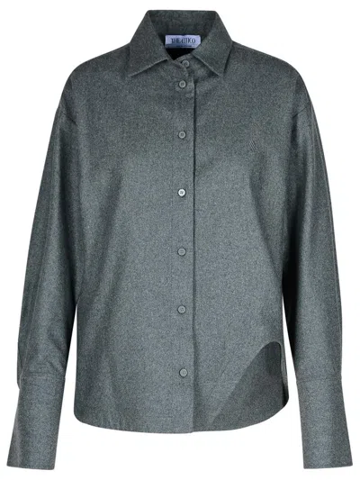 Attico Eliza Grey Wool Blend Shirt