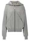 Attico Oversized Grey Hoodie With Logo Lettering Embroidery In Cotton Woman In Gray