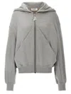 Attico Oversized Grey Hoodie With Logo Lettering Embroidery In Cotton Woman In Gray