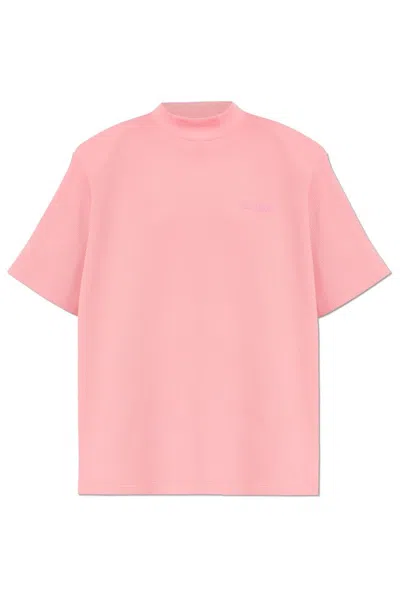 Attico The  Logo Plaque Oversized T In Pink