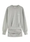 Attico Gray Cotton Short Dress With A Crew Neck In Grey