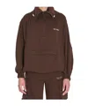 Attico Oversized Blouson With High Collar In Brown