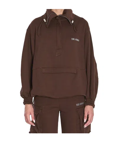 ATTICO THE ATTICO LOGO PRINTED ANORAK SWEATSHIRT