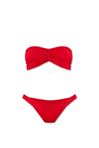 Attico The  Join Us At The Beach Collection Two-piece Swimsuit In Red