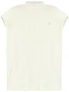 Attico Ivory Logo-raised Ribbed Top In Neutrals