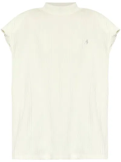 ATTICO THE ATTICO LOGO-RAISED RIBBED TOP