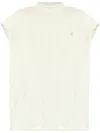 Attico Ivory Logo-raised Ribbed Top In White