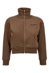 Attico Cropped Brown Sweatshirt With Embossed Logo