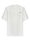 Attico Short Sleeve Crew Neck Straight Hem Top In White