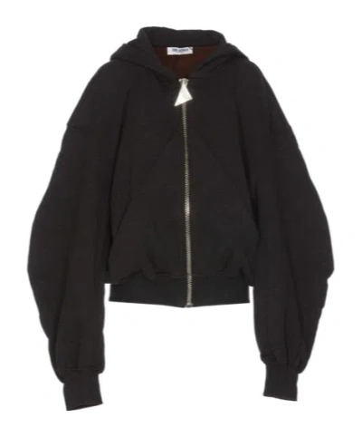 ATTICO THE ATTICO LOGO ZIP PULLER HOODED SWEATSHIRT