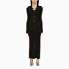 Attico Long Cardigan Dress In Black