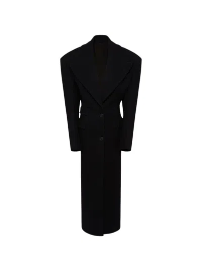 Attico The  Long Coat Black