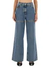 Attico Light Blue Cut-out Jeans In Blue