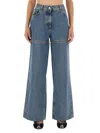 Attico Light Blue Cut-out Jeans In Blue