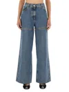Attico Long Denim Jeans In Blue