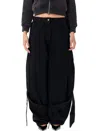 Attico Black Jeans With A Contrasting Panel Design And Tie Details In Black