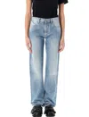 Attico Pantaloni Boyfriend Spalmati In Blue