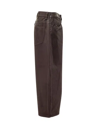 Attico The  Long Glossy Jean Pants For Fall 2026 In Brown