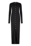 Attico Black Viscose Long Cardigan