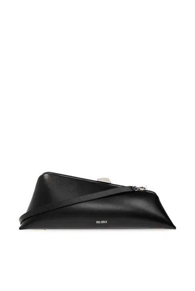 Attico The  Long Night Asymmetric Clutch Bag In Black