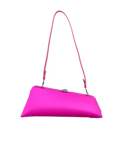 Attico The  Long Night Logo Detailed Clutch Bag In Pink