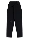 Attico Wrap-effect Belted Trousers In Black