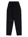 Attico Wrap-effect Belted Trousers In Black