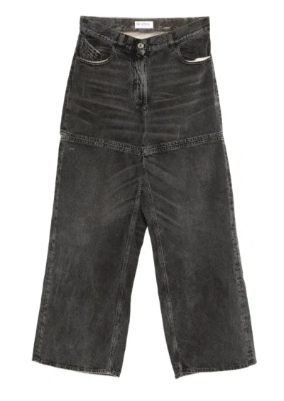 Attico The  Long Pant Overdyed Treated Cotton Gabardine In Multi