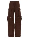 Attico Cotton Jersey Cargo Sweatpants In Brown