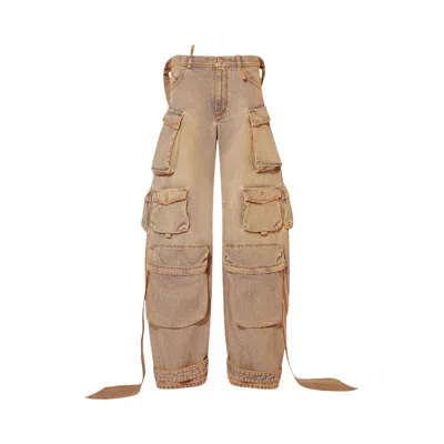 Pre-owned Attico The  Long Pants 'cachi' | Tan | Women's Size 38 In Brown