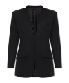 Attico Padded-shoulder Wool Blazer In Black