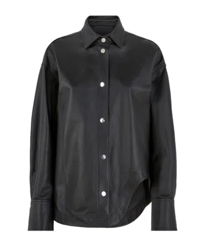 ATTICO THE ATTICO LONG-SLEEVED LEATHER SHIRT