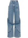 Attico Sky Blue Baggy Jeans With Large Pockets