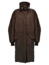 Attico Long Windbreaker In Brown