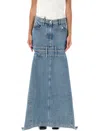 Attico Denim Skirt With Cut Out Detail