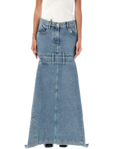 ATTICO THE ATTICO LONGUETTE DENIM SKIRT CUT OUT