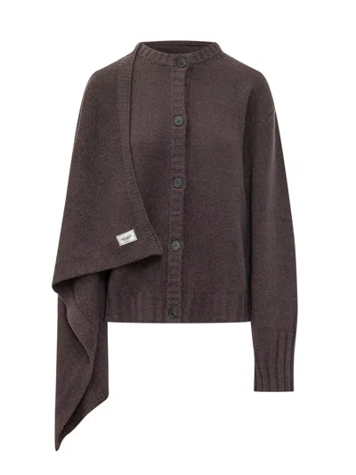 Attico The  Luxurious Cashmere Cardigan In Brown Shades
