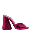 Attico 115mm Devon Glittered Mules In Pink
