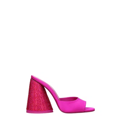 Attico The  Luz Sandals Women Satin Fuchsia/red In Pink
