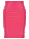 Attico High-waisted Knee-length Pencil Skirt Satin Finish In Purple