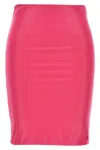 Attico High-waisted Knee-length Pencil Skirt Satin Finish