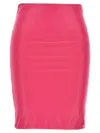 Attico High-waisted Knee-length Pencil Skirt Satin Finish