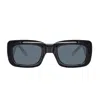 Attico + Linda Farrow Marfa Rectangular-frame Recycled Acetate Sunglasses In C1 Black