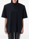 Attico Modern Mock Neck T-shirt With Short Sleeves In Black