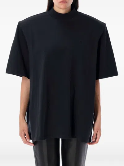 ATTICO THE ATTICO MATTE BLACK COTTON T-SHIRTS