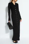 Attico Black Viscose Long Cardigan In Black