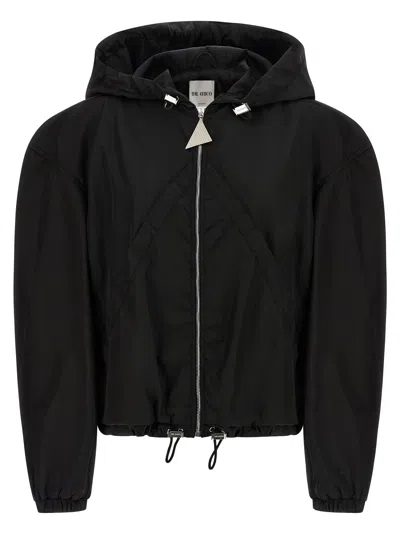Attico The  Maxi Hood Bomber Jacket In Black