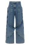 Attico Sky Blue Baggy Jeans With Large Pockets