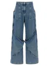 Attico Sky Blue Baggy Jeans With Large Pockets